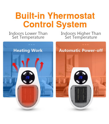 prise, chauffage, électrique, radiateur, pour, plus, surchauffe, vitesse, 500w