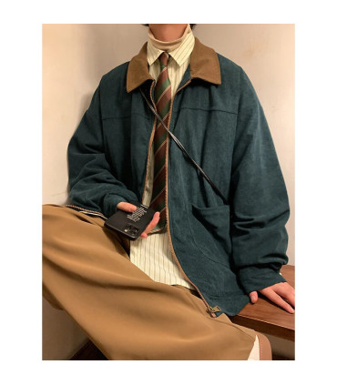 Style américain Vintage 2025 hommes Bomber veste coupe-vent manteaux à glissière automne lâche 