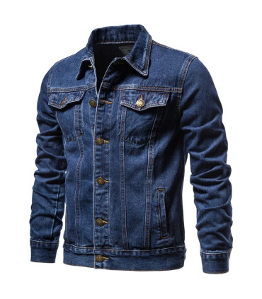 2025 automne Hommes solide Denim vestes mode moto Vintage jean vestes Hommes coupe ajustée coto