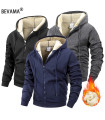 AKIMANIA.SITE - Veste d'hiver à fermeture éclair pour hommes, polaire chaude, coupe-vent, sweat à capuche, Card