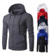 Veste à capuche à manches longues PVD pour hommes, fermeture à glissière, sweat-shirt Slim Fit,