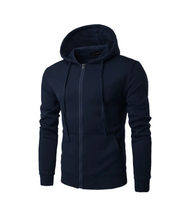 Veste à capuche à manches longues PVD pour hommes, fermeture à glissière, sweat-shirt Slim Fit,