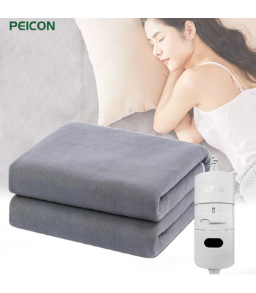 [Red and Blue 120x150CM EU] Couverture chauffante électrique avec thermostat automatique, matel