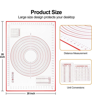 [1pc 40 50cm] Polymères de pâte à pétrir en silicone, gadgets de cuisson pour pizza et gâteau, 