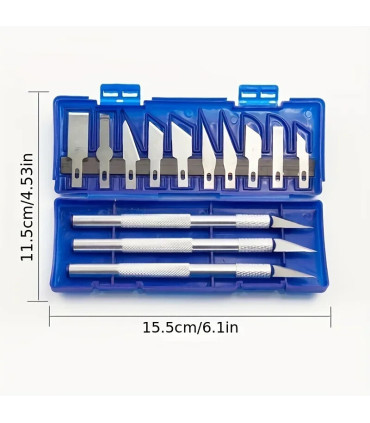 [BLUE 13PCS] Couteau à découper en métal 13 en 1, Style stylo, sceau artistique, coupe manuelle