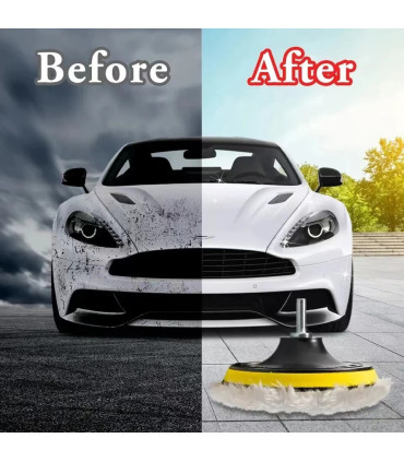 Ensemble de polissage de voiture, 5 pièces, tampon de 3 pouces, disque éponge de cire, roue en 