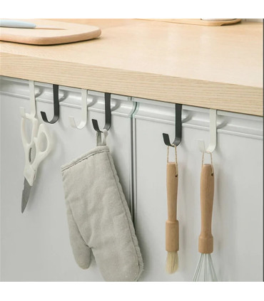 [Black 2pcs] Crochet métallique en forme de S pour porte d\'armoire, support suspendu pour Gadge