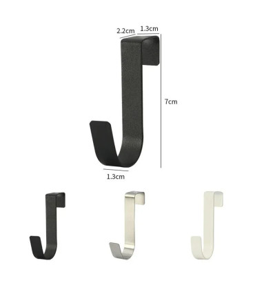 [White 2pcs] Crochet métallique en forme de S pour porte d\'armoire, support suspendu pour Gadge