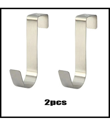 [Silver 2pcs] Crochet métallique en forme de S pour porte d\'armoire, support suspendu pour Gadg