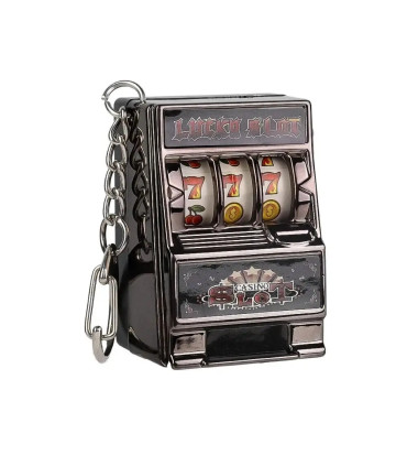 [Purple] Mini machine à sous de jeu avec porte-clés, gadget anti-stress, porte-clés de jeu amus