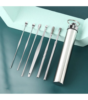 [Argent CHINA] Ensemble de nettoyage des oreilles, dissolvant de cire d\'oreille, cuillère d\'ore