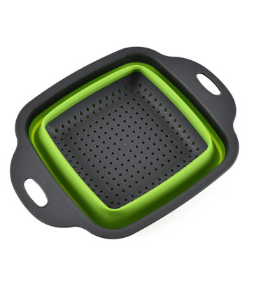 [Large Red] Mir de lavage de légumes pliable, filtre à fruits, passoire portable, nettoyeur de 