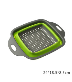 [Small Green] Mir de lavage de légumes pliable, filtre à fruits, passoire portable, nettoyeur d