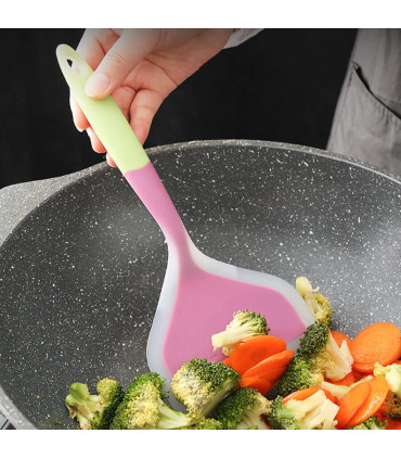 [1PC purple] Spatule à jade en silicone multicolore, poêle antiadhésive, spatule à frire résist