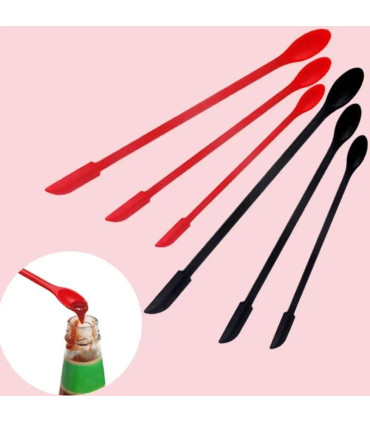 [Red] Spatule en Silicone résistante à la chaleur, manche Long, grattoir à double extrémité et 
