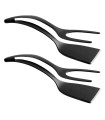 AKIMANIA.SITE - [Black 2pcs ] Spatule à crêpes antiarina, tourneurs frits, pince à œufs, cuisine, steak, p
