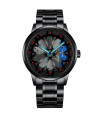 AKIMANIA.SITE - Black Blue Stainless Steel Car Wheel Watches for Men, Quartz Watch