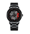 AKIMANIA.SITE - [Black Black] Montres de roue de voiture en acier inoxydable pour hommes, montre-bracelet à qua