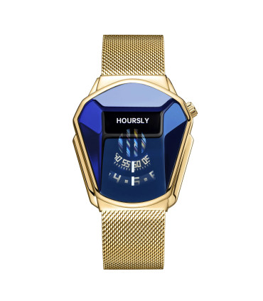 [Bleu] Montre à quartz étanche pour homme, personnalité de moto, nouvelle tendance