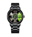 AKIMANIA.SITE - [Green] Men's fashion car wheel luxury stainless steel watches waterproof watch for men