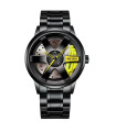 AKIMANIA.SITE - [Yellow] Orologio da uomo con ruota dell'auto in acciaio inossidabile orologi di lusso impermeabili per uomo