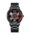 AKIMANIA.SITE - Moda hombres reloj de rueda de coche de acero inoxidable de lujo reloj resistente al agua para hombres Q