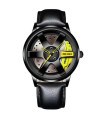 AKIMANIA.SITE - [Yellow P] Orologio da uomo in acciaio inossidabile di lusso impermeabile per auto con ruote