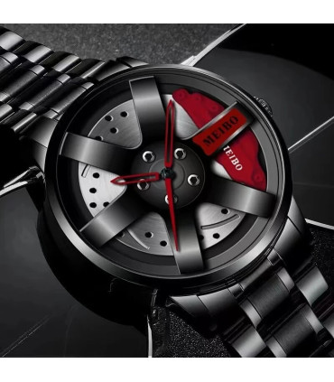 [Yellow P] Mode hommes voiture roue montres de luxe en acier inoxydable montre étanche pour hom