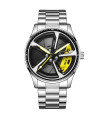 AKIMANIA.SITE - [Silver yellow] LIGE new sports men's car wheel watches business waterproof Quartz watch