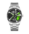 AKIMANIA.SITE - [Silver green] LIGE nouveau sport hommes voiture roue montres affaires étanche montre à Quartz 
