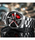 [Black red] LIGE nouveau sport hommes voiture roue montres affaires étanche montre à Quartz pou