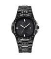 AKIMANIA.SITE - [Black Oui] Montre de luxe vintage pour homme, bracelet en alliage, diamant, doré, date, quartz