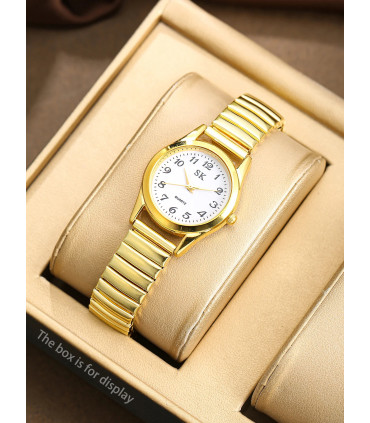 [Or] Ensemble de montres pour femmes, 3 pièces, à la mode, légères et luxueuses, à porter au qu