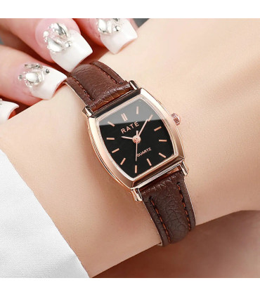 [E Without Box] Mode femmes montres décontracté petit cadran bracelet en cuir femmes montre à Q