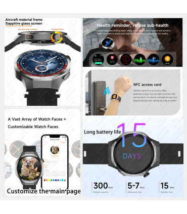 [GPS NFC Watch GT5Pro Silver steel] Nouveau pour Huawei montre GT5 Pro montre intelligente HD A